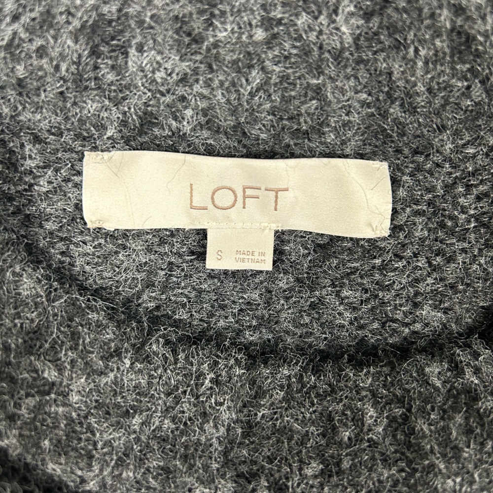LOFT Black and Light Blue Patterned Sweater - Picture 3 of 4